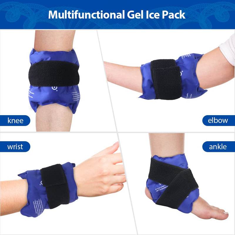NEWGO Ankle Ice Pack Wrap for Injuries Reusable, Hot Cold Therapy Gel Foot Ice Pack for Pain Relief, Ankle Swelling, Achilles Tendinitis, Plantar Fasciitis, Sprained, Surgery Recovery (Blue) Blue - NewNest Australia