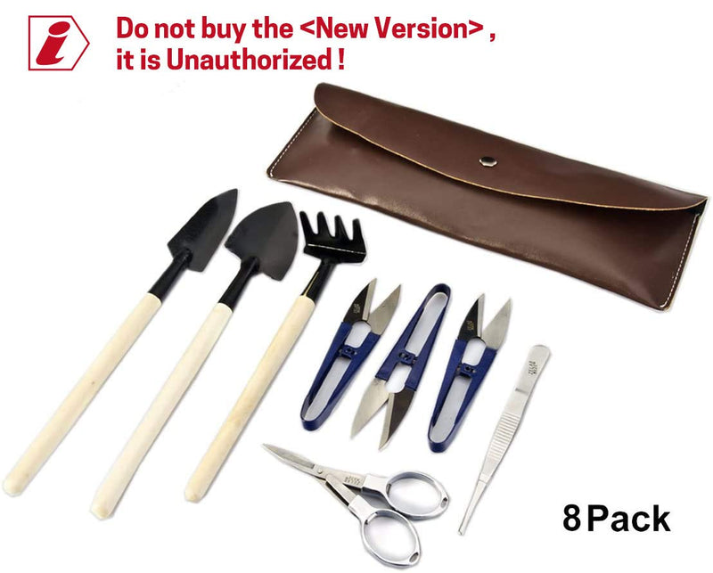 Bonsai Set 8 Pcs - Include Pruner,Fold Scissors,Mini Rake,Bud & Leaf Trimmer Set by ZELAR Made - NewNest Australia