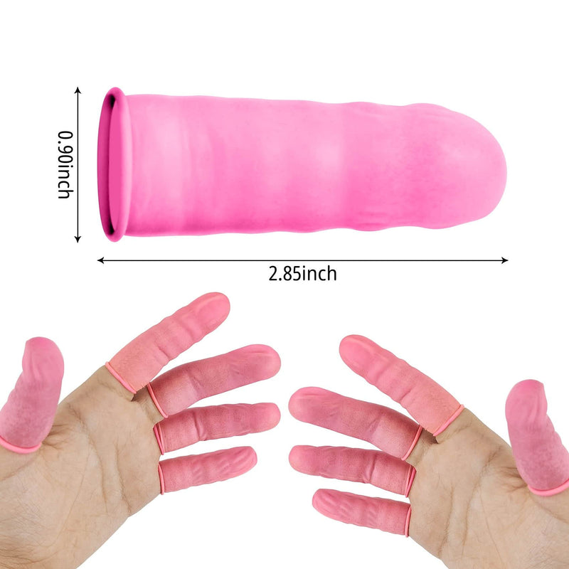 100 Pcs Disposable Finger Protectors, Finger Cots, Latex Anti-Static Finger Tip Rubber Protect Keeping Dressing Dry and Clean, for Beauty Electronic Repair (Pink) 100 Pcs Pink - NewNest Australia