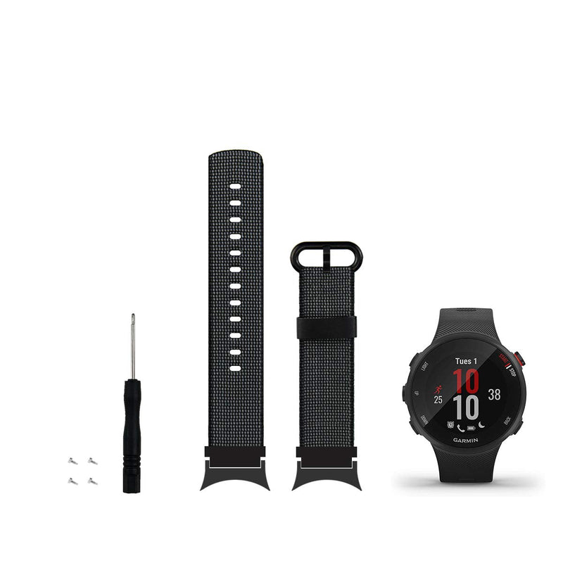 C2D JOY Classic Nylon Weave Band Compatible with Garmin Forerunner 45/45S Band Replacement with Watch Adapters Small (Fits 5.1-6.9" wrists) Black band + Black adapter - NewNest Australia