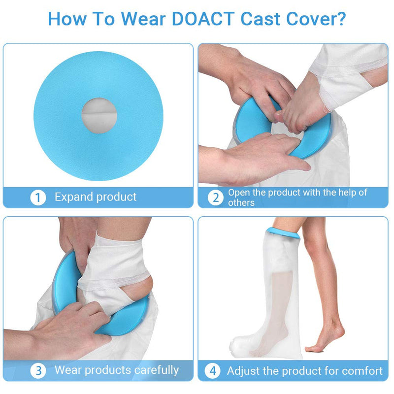 Waterproof Cast Cover,DOACT Adult Short Legs in Blue Diving Material Rings Shower Protective Sleeve Finger Wound Fits Women Men Adult P2204 66cm - NewNest Australia