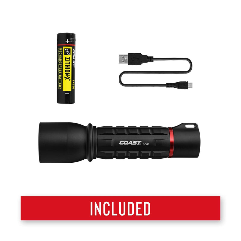 Coast XP9R 1000 Lumen USB-C RECHARGEABLE-DUAL POWER LED Flashlight with PURE BEAM SLIDE FOCUS and Top Grade Aluminum Build - NewNest Australia