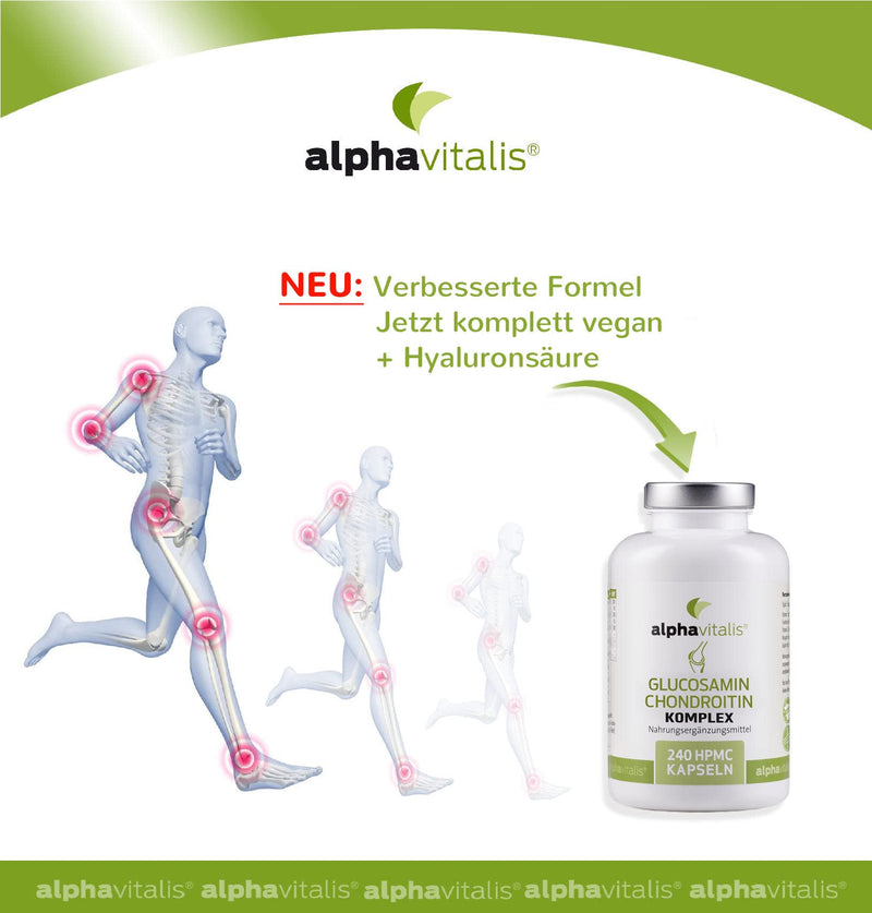 Glucosamine + Chondroitin Complex With Hyaluronic Acid, Msm, Zinc, Manganese - Vegan - 240 Capsules Without Magnesium Stearate - Joint Capsules From Alphavitalis - NewNest Australia
