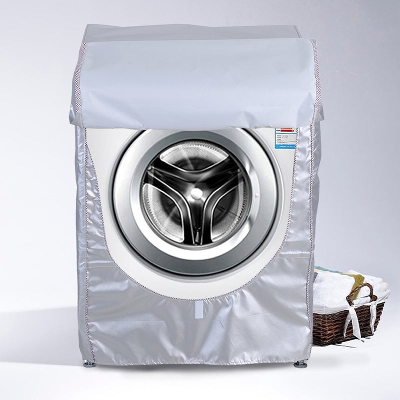 NewNest Australia - Washing Machine Cover, Waterproof Sunscreen Washer Cover Front Load Dryer (Silver) 