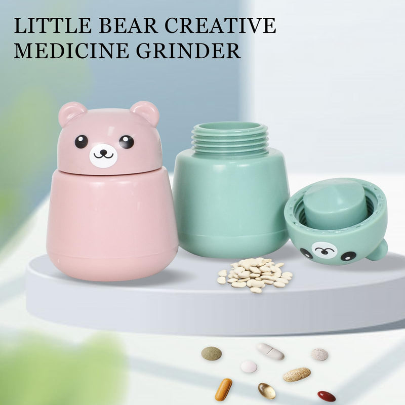 Bear Pill Cutter, Tablet Grinding, Portable Pill Crusher, Pill Mortar For Small And Large, Mortar For Medication, Rotating Tablets, Crushing Mortar, For Pets And Children (Green) - NewNest Australia