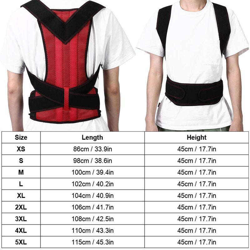 Posture Corrector Hunchback Straightener,Spine Shoulders Back Support,Adjustable and Breathable Back Brace Improves Posture and Back PainRelief (5XL-Red) 5XL Red - NewNest Australia