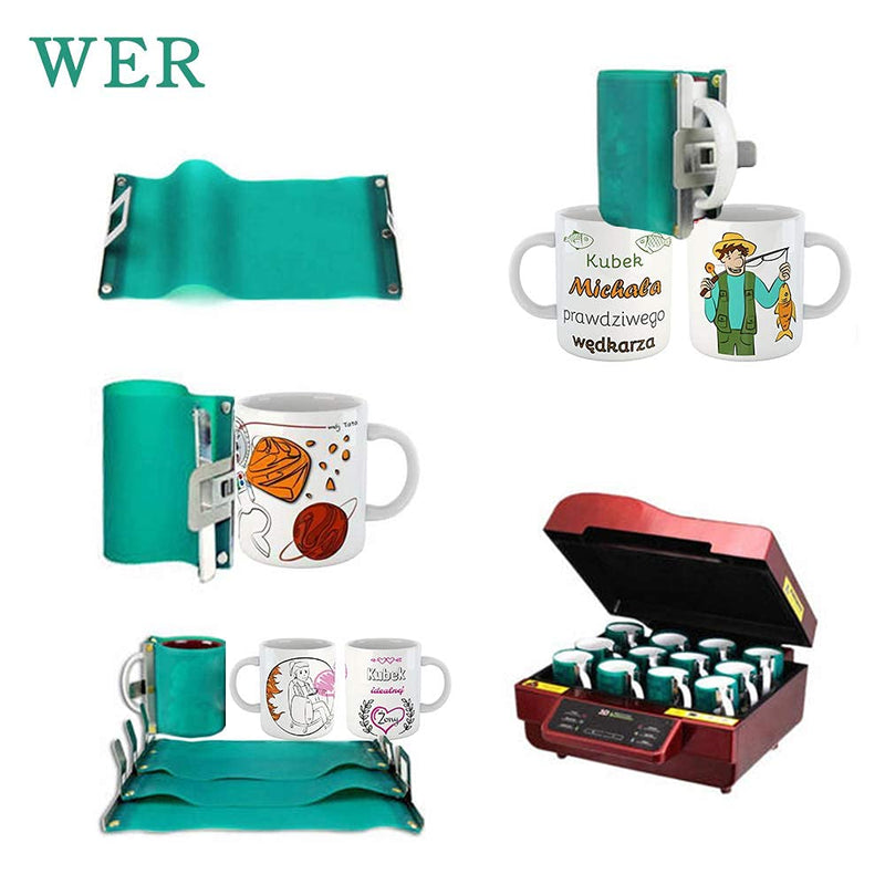 WER 3D Mug Transfer Sublimation Silicone Mug Wrap Mug Mold 11OZ Cup Clamp Fixture for Printing Mugs 1 Count (Pack of 1) - NewNest Australia