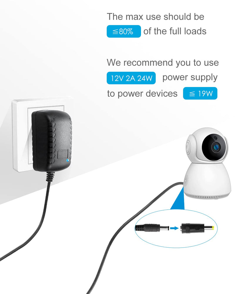 ALITOVE 12V 2A Power Supply Adapter DC 12 Volt 24W 2000mA 1.8A 1.5A 1.2A 1A Power Converter Transformer with 5.5x2.5 5.5x2.1 5.5x3.0 5.5x1.7 4.8x1.7 4.0x1.7 3.5x1.35 3.0x1.1 2.5x0.7 6.3x3.0 10 Tips - NewNest Australia