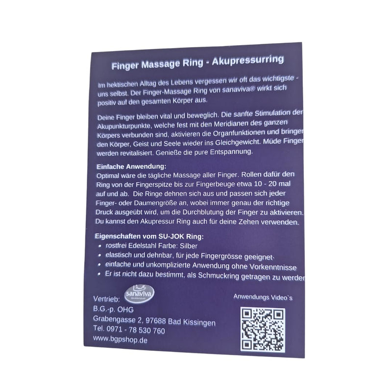 Sanaviva [Pack Of 2] Acupressure Ring For Promoting Blood Flow With Instructions - Practical Finger Massager Ring - Ying Yang Energy Ring - Acupressure - Ring - NewNest Australia