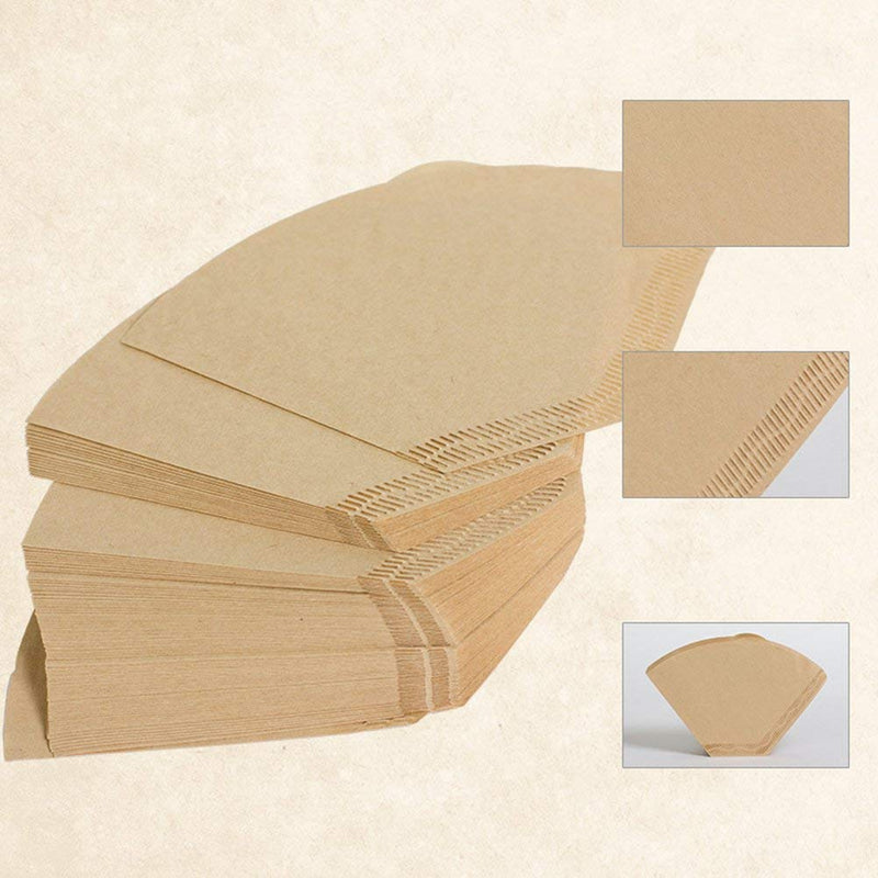 100 Pcs Unbleached Natural Cone-Shape Drip Coffee Cup Disposable Filter Papers - NewNest Australia