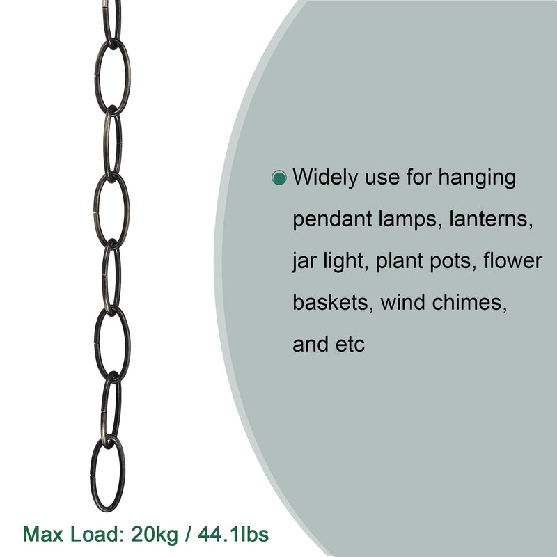 MECCANIXITY Pendant Light Fixture Chain, 3.2mm Thick 1m Long Chandelier Hanging Links, Iron Electroplated Bronze, Pack of 2 - NewNest Australia