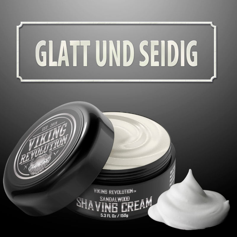 Viking Revolution - Luxury Shaving Cream Men - Sandalwood Scent - Soft, Smooth & Silky Shaving Cream Men - Rich Foam for the Smoothest Shave - 150 g Sandalwood - NewNest Australia