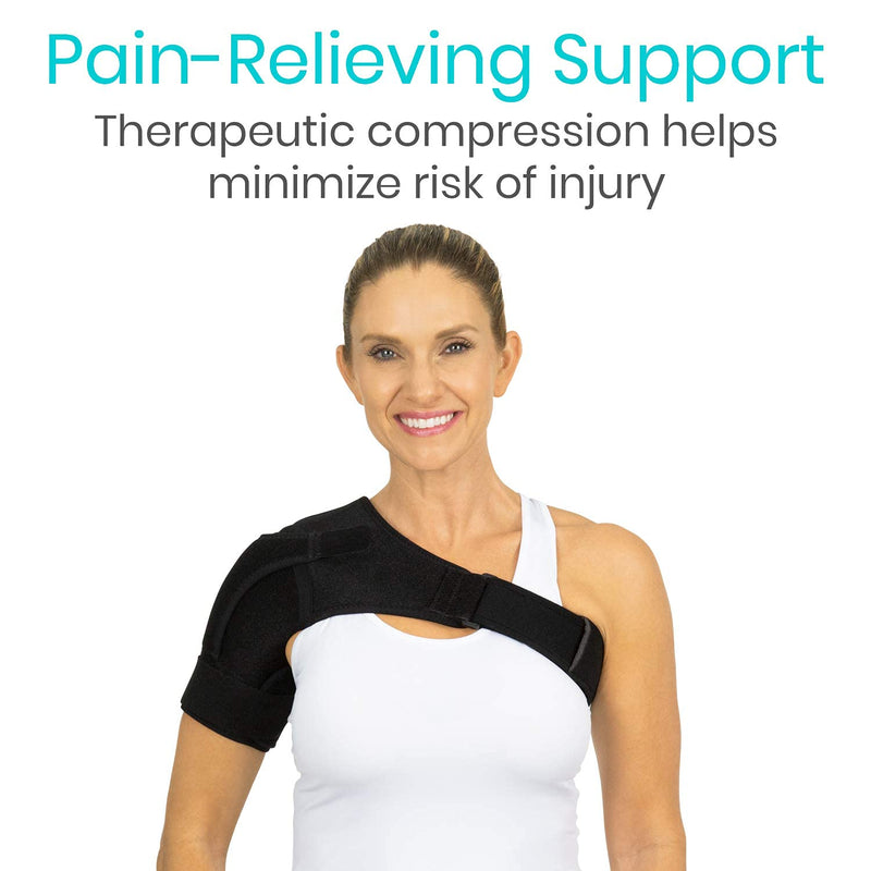 Vive Shoulder Stability Brace - Injury Recovery Compression Support Sleeve - for Rotator Cuff Injuries, Arthritis, Sprain, Dislocation, PT - Targeted Inflammation Pain Relief Black - NewNest Australia