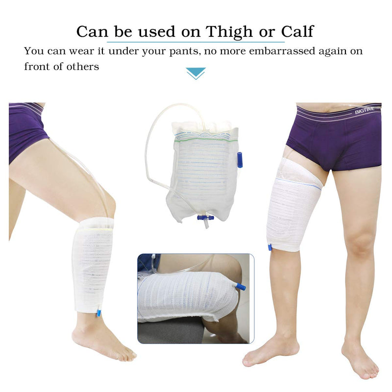 Catheter Leg Bag Holder 2 Count Fabric Catheter Sleeves Urine Leg Bag Holder - Urinary Drainage Bag Stay in Place Urine Bags for Legs Foley Catheter Bag Holder Strap for Men or Women Wheelchairs (M) Medium (Pack of 2) - NewNest Australia
