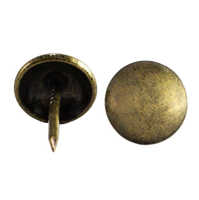 decotacks® 500 PCS Heavy Duty Antique Brass Finish Upholstery Tacks, Furniture Nails, French Natural Thumb Tack Push Pin, 7/16" Head Dia [Antique Brass, French Natural] DX0511AB500 - NewNest Australia