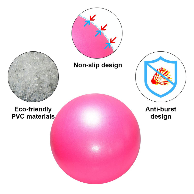 TopBine 2 Pcs Pilates Ball 23cm Small Exercise Ball Stability Ball for Yoga Barre Core Training and Physical Therapy- Comes with Inflatable Straw Pink+Purple - NewNest Australia