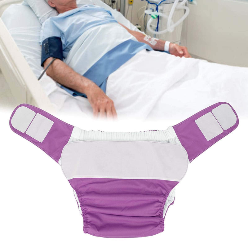 Adult Cloth Diaper, Waterproof & Reusable Elderly Incontinence Protection Nappies Underwear with Maximum Absorbency for Adult Incontinence Care, Unisex, Suitable Waist for 19.7-49.9inch(Purple) Purple - NewNest Australia