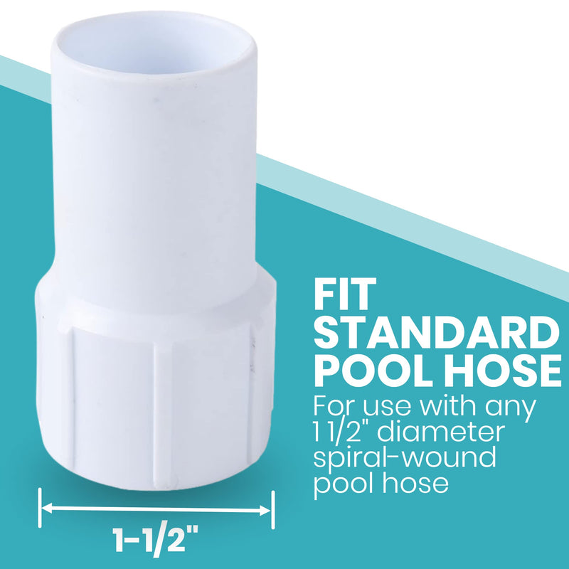 (2-Pack) 1-1/2" Pool Hose Cuff - Threaded Hose Cuff for Spiral Wound Swimming Pool Vacuum Hose - Connects the Vacuum Head to the Vacuum Skimmer Inlet - Made of Highly Durable ABS Plastic 2 - NewNest Australia