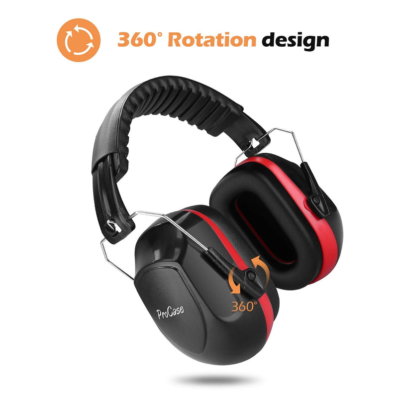 ProCase Noise Reduction Safety Ear Muffs, Shooters Hearing Protection Earmuffs, NRR 28dB Noise Sound Protection 1- Red - NewNest Australia
