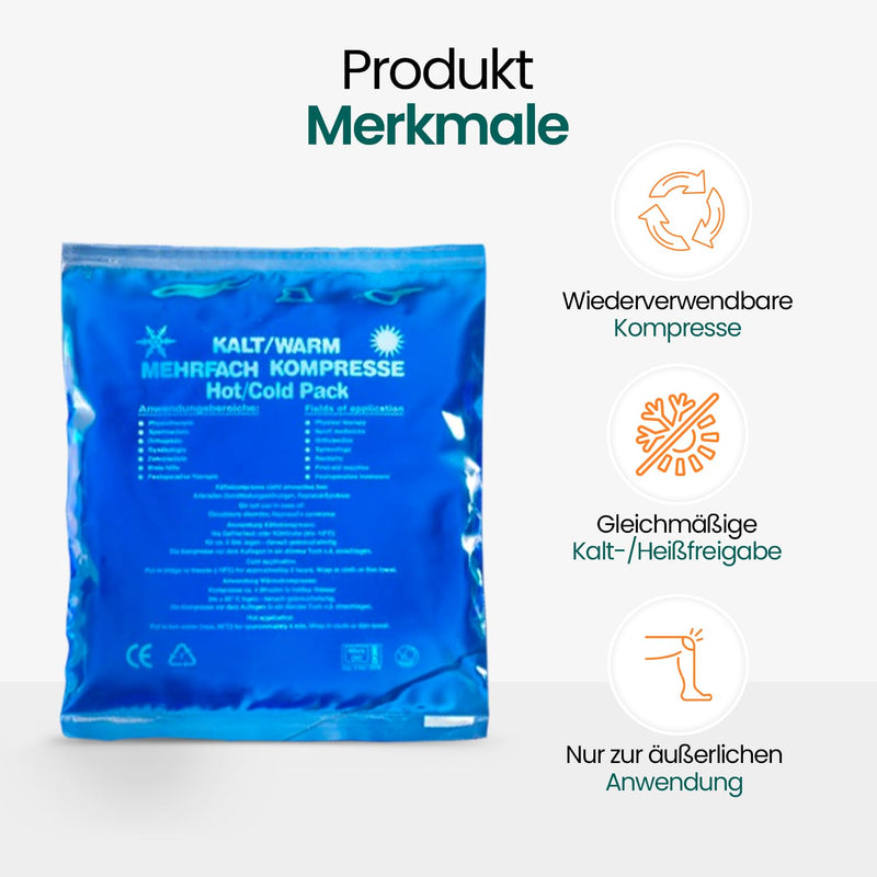 Cold Warm Compress | Set of 4 (13 x 14 cm) Reusable Gel Cooling Pads for Injuries, Pain Relief, Insect Bites, Flexible Therapy etc - NewNest Australia
