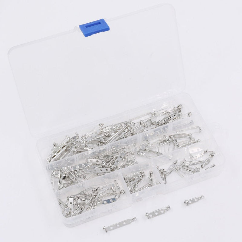 Rustark 120Pcs 3 Sizes Silver Tone Pin Back Clasp Brooch for Badge Crafts, Jewelry Crafting, Sewing Fabric, Making Corsage - Small/Medium/Large - NewNest Australia