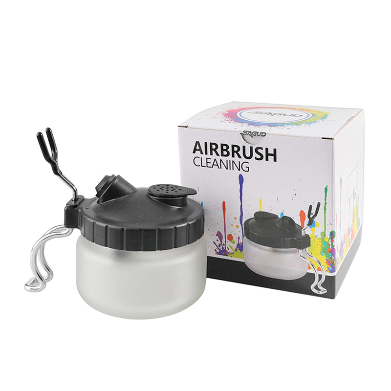 SAGUD Airbrush Cleaning Pot Strong Glass Bottles Kit with Airbrush Holder Station - NewNest Australia