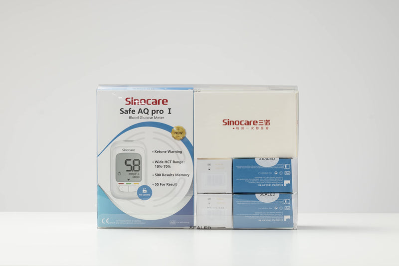Sinocare Blood Sugar Monitor, 100pcs Strips & 100pcs lans. Safe AQ Pro I Diabetes Testing Kit with Ketone Warning, 2023 Upgrading Blood Glucose Monitors, Including Battery, mmol/L AQ Pro Set - 100 - NewNest Australia