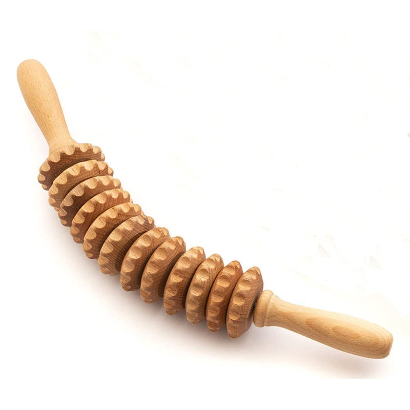 Tuuli Accessories - Curved Wooden Massage Roller for Waist and Thigh, Multi-Functional Body Roller for Cellulite Reduction and Muscle Tension, Natural Massager for Women and Men - NewNest Australia