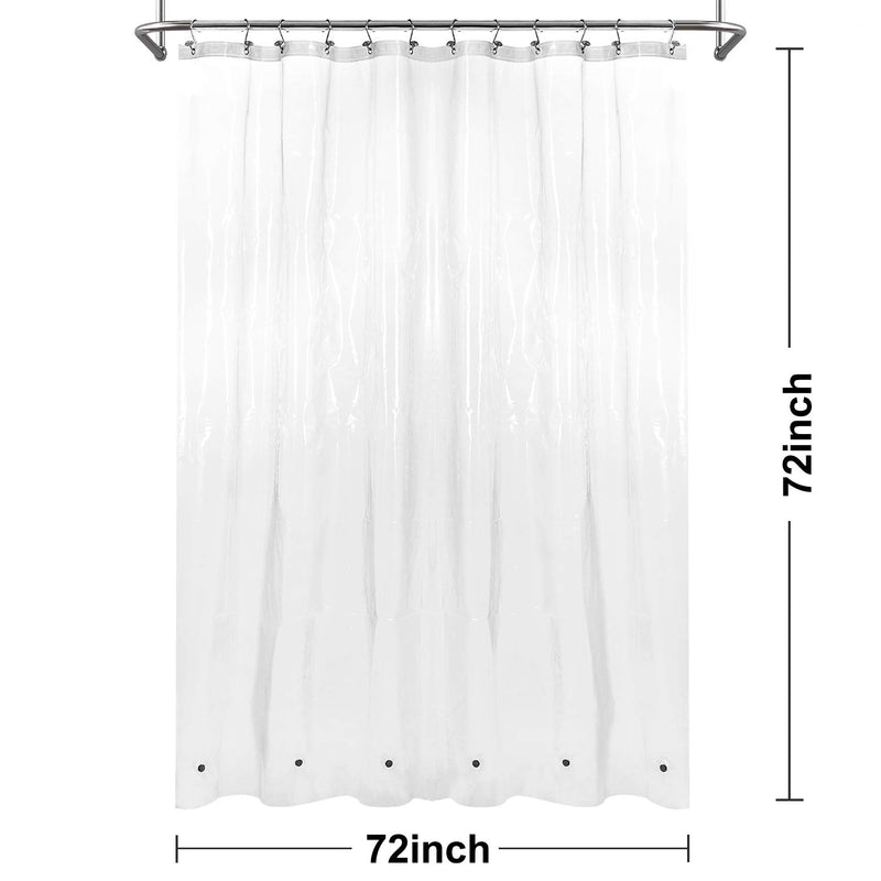 Shower Curtain Liner with 6 Magnets - Waterproof PEVA Shower Liner for Bathroom, PVC Free, Metal Grommets - Clear, 72x72 72"x72"(Width x Height) - NewNest Australia