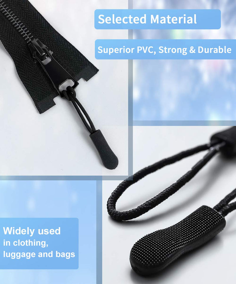 Zipper Pull, Universal Zipper Pull Replacement Kit, Removable Zipper Pulls Tab Replacement (20 Pcs), Black Zipper Pulls for Jackets, Luggage, Backpacks, Purses, Boots, Pants, Tents, (3 Styles 4 Sizes) Black Zipper Pull Kit - NewNest Australia
