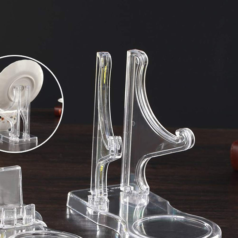 NewNest Australia - Zmmyr 4 Packs Acrylic Display Stands Tea Cup Saucer European Coffee Shelf Display Stand Holder High Feet 