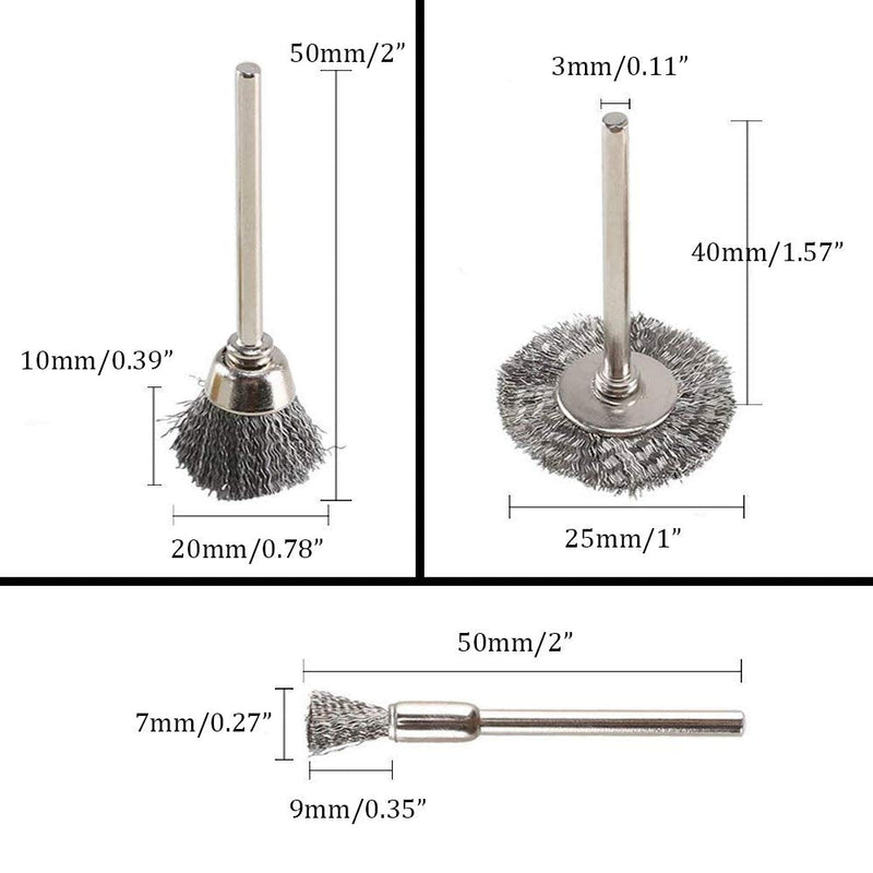 36 Pieces Stainless Steel and Brass Wire Brushes Wheel Cup Pen Brush Set Polishing Attachment Kit for Dremel Grinder Rotary Tools (Silver and Gold) 36Pcs Silver and Gold - NewNest Australia