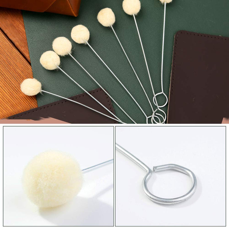 BUTUZE 25 Pcs Wool Daubers Wool Daubers Ball Brush Leather Dye Tool with Metal Handle Wool Daubers for Leather Dyes for DIY Crafts Projects - NewNest Australia