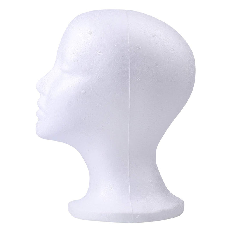 Foraineam 3 Pieces Female Styrofoam Mannequin Head Cosmetics Model Head Wig Display Foam Mannequin Glasses Hat Hairpieces Stand - NewNest Australia