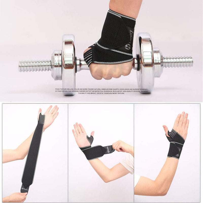 Hually Wrist Support, 2 Pack Wrist Brace for Men and Women Adjustable Breathable and Comfortable One Size Fits all,wrist straps, wrist wraps, Wristbands for Sports gym Weightlifting Bench Press etc - NewNest Australia
