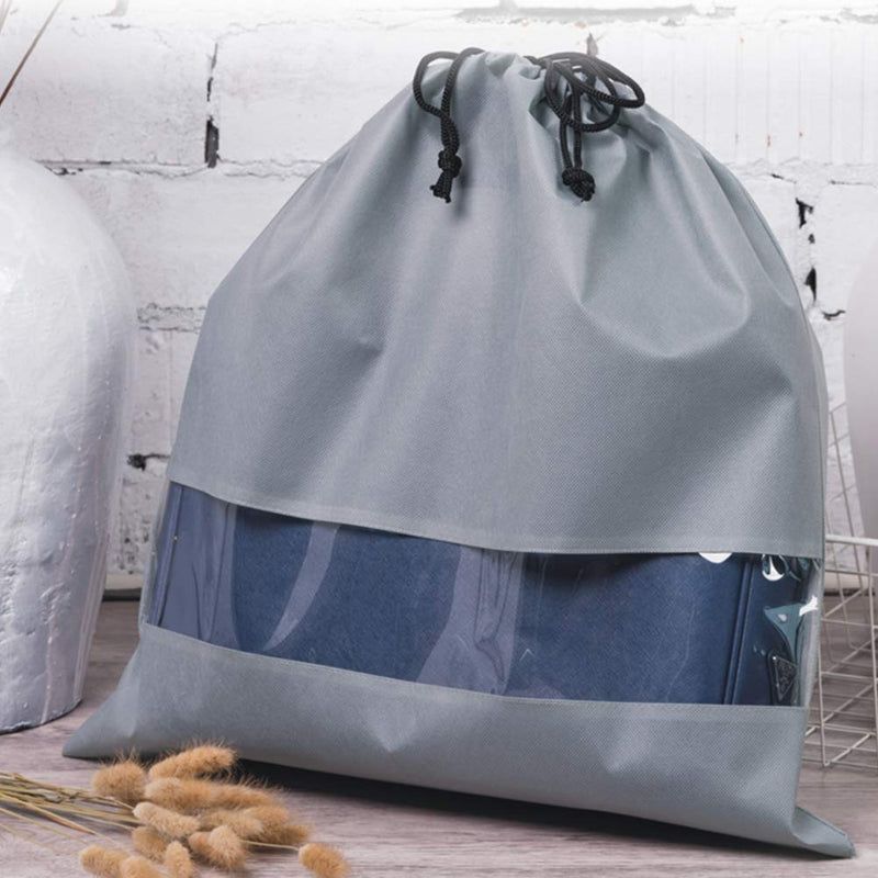 Ibnotuiy 10Pcs Non-Woven Fabric Dustproof Drawstring Bag Handbag Storage Organizer Dust Cover Large Gray - NewNest Australia