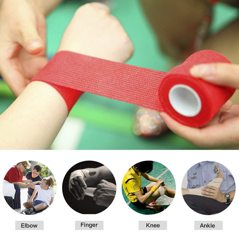 Qigui Pack Of 8 Self-Adhesive Cohesive Bandage Plaster Bandage Finger Plasters Adhesive Bandage Bandage Fixing Bandage Elastic Bandage For Fingers, Hand, Toes And Feet 8 Colors 5 Cm X 4.5 M - NewNest Australia