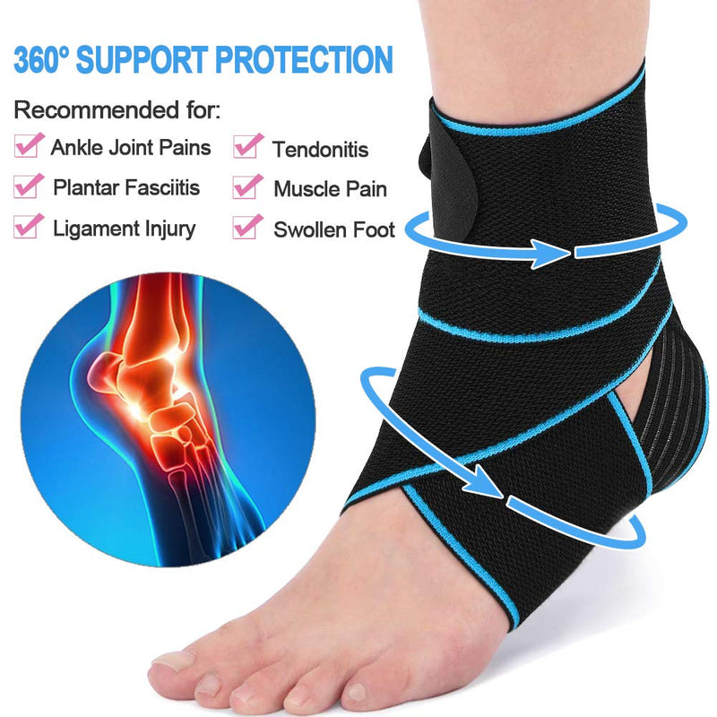 Nylon Elastic Compression Ankle Support Wrap, Adjustable Sprains Foot ...