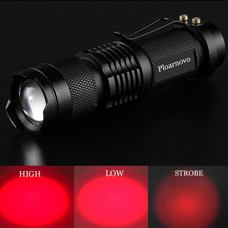 4 Pack Tactical Red LED Flashlight Red Torch Best Mini Red light Handheld Light - Portable, Zoomable, Water & Shock Resistant Red Flashlights with Clip For Fishing Hunting Detector Astrophotography 4 Pack Red Light - NewNest Australia