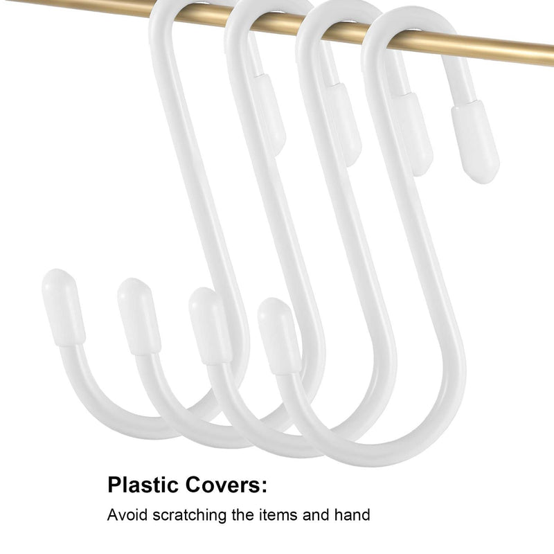 36 Pieces S Shaped Hooks Hanging Heavy Duty S Hooks Hanger for Kitchen, Bathroom, Bedroom, Office, Pan, Coat, Bag, Plants (White,2.4 Inch) 2.4 Inch White - NewNest Australia