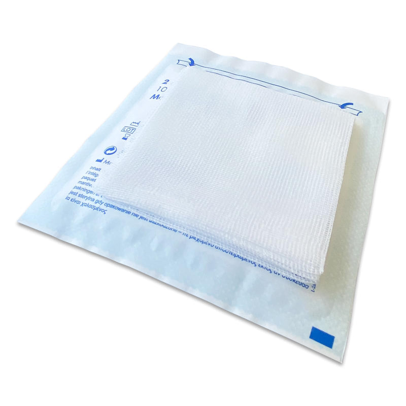 Gauze Dressings 10 X 10 Cm Sterile 8 Layers Pack Of 50 - Sterile Dressings Wound Dressing Non-Adhesive - Wound Dressings For External Wound Supply, Blood Absorption And Secretion Absorption - NewNest Australia