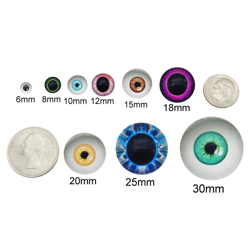 50 Pairs 6mm Glass Owl Unicorn Human Pupil Eyes for Clay Dolls Sculptures Craft DIY Finding Glue on Eyes - NewNest Australia