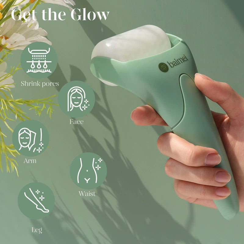 BAIMEI Ice Roller for Face and Gua Sha Facial Tools, Ice Face Roller Reduces Puffiness Migraine Pain Relief-Fern - NewNest Australia