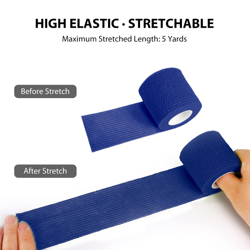 FriCARE Nonwoven Self-Adhesive Bandage, Self-Adherent Cohesive First Aid Medical Wrap, Elastic Athletic/Vet Tape for Wrist 2 Inches Wide 2 Inch x 5 Yards Royal Blue - NewNest Australia