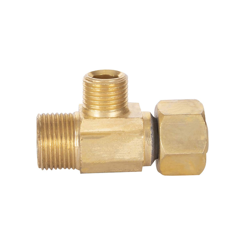 Midline Valve 73314-OM Add On Tee Fitting, Split Supply Line Outlet; Lead Free; 3/8 in. FIP COMP x MIP x 1/4 in. MIP; Brass 3/8 in. x 1/4 in. - NewNest Australia