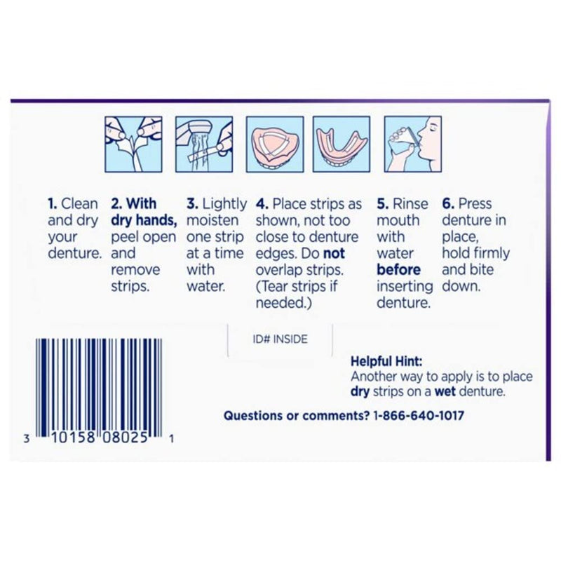 Super Poligrip Strips Size 40 Ct Poligrip Strong All Day Comfort Seal Denture Adhesive Strips - NewNest Australia