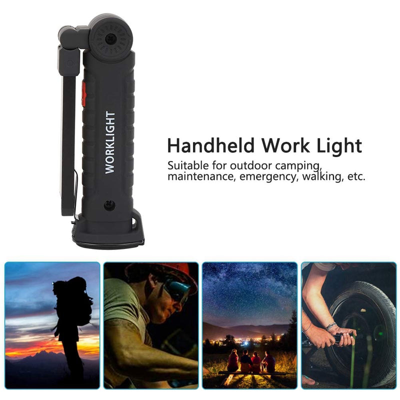 eecoo Led Flashlight, USB Rechargeable COB Work Light with Strong Magnet, 5 Lighting Modes, Emergency Torch is Suitable for Camping, Maintenance, Fishing - NewNest Australia