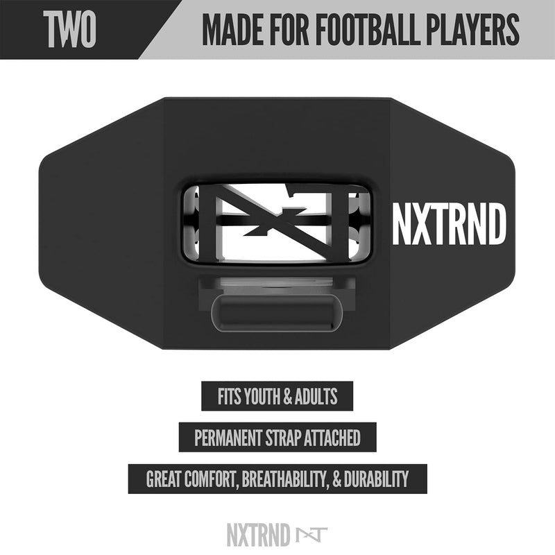 Nxtrnd Two Football Mouth Guard, Mouth Guard Football, Football Mouthpiece, Football Mouth Guard Youth, Compatible with Braces, Connected Strap (Black) Black - NewNest Australia