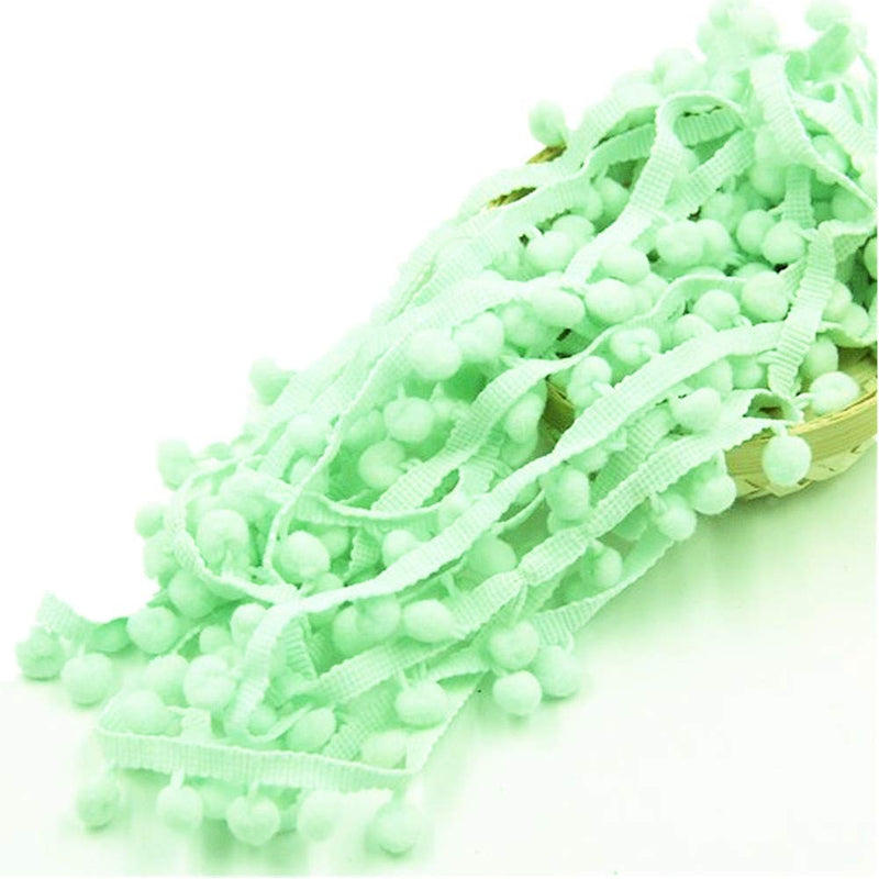 20 Yards Pom Poms Fringe Ball Trim Sewing Ribbon Embroidered Lace Tassel Applique for Clothing Accessories Bedding Quilting Crafts Supplies (Aqua) Aqua - NewNest Australia