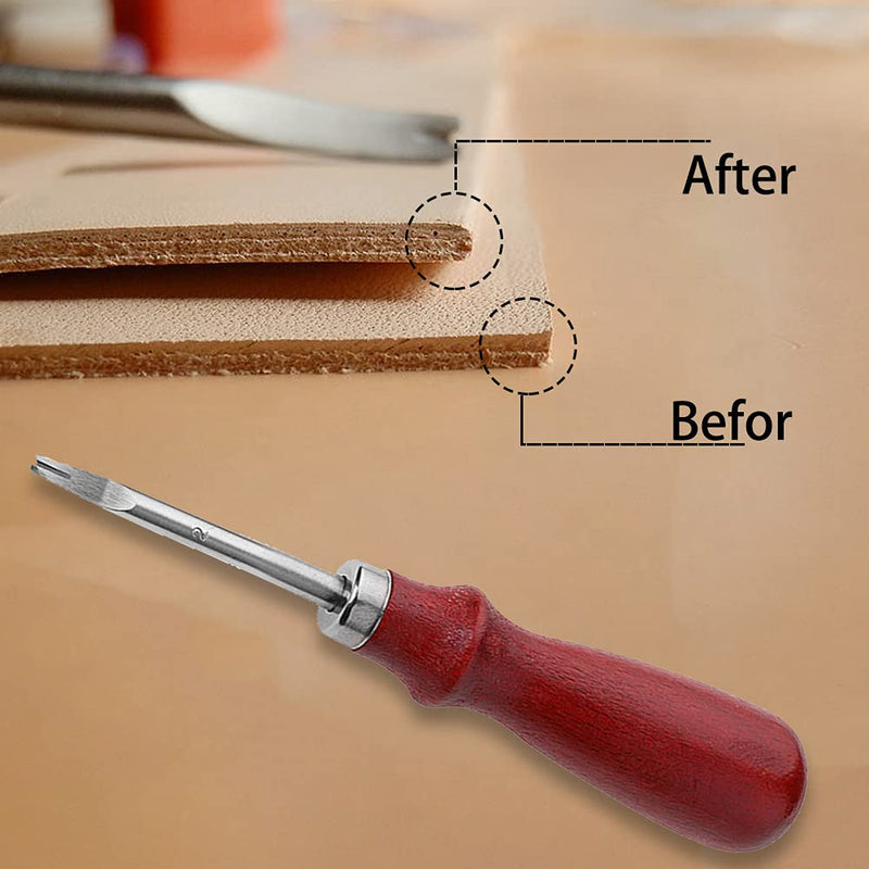 2 Pieces Leather Edge Skiving Beveler Craft Keen Edge Cutting Tool, 2 Sizes(0.8mm&1.2mm Size) (2#+4#) 2#+4# - NewNest Australia